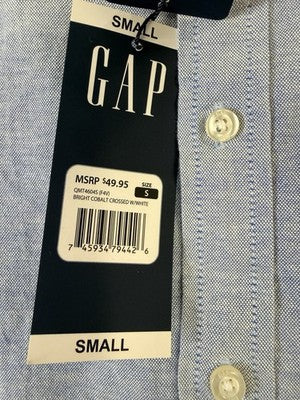 Gap Mens Shirt Small Oxford Button Down Blue Long Sleeve New NWT