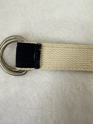 Abercrombie & Fitch D-Ring Canvas Belt- A&F Logo Vintage Mens 34 Size Navy