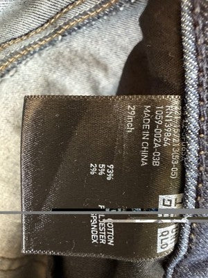 Uniqlo Jeans Womens 29 Dark Blue Slim Mid Rise