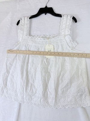 GAP x Doen Eyelet Top Large Cotton Cottagecore Boho New NWT