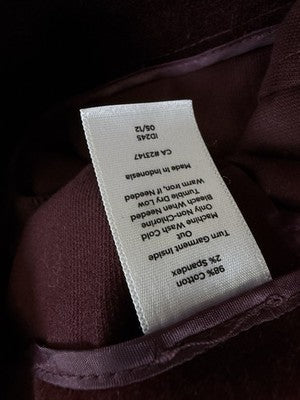 Talbots Velveteen Pants 10 Curvy Burgundy Side Zip Women’s