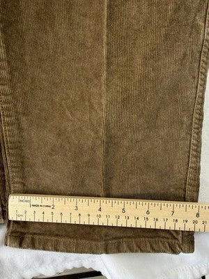 LL Bean Stretch Country Corduroy Pants 36x29 Natural Fit Sepia Mens Straight