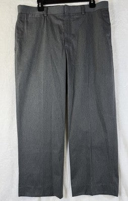 LL Bean Pants Mens 36x27 Classic Fit Gray 100% Cotton Flat Front