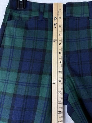 Old Navy Pixie High Rise Pants 2 Womens Green Blue Tartan Plaid New