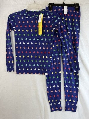 Gap Kids Organic Cotton PJ Set 10 Girls Long Sleeve Pants Blue Butterfly New