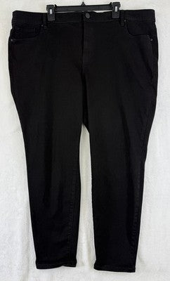 Lane Bryant Jeans 24 High Rise Skinny Fit Black Magic Waistband Plus Size Womens