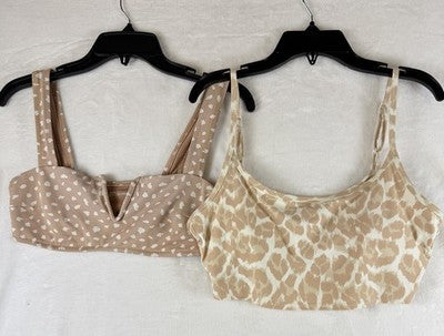 Aerie Bikini Top Medium Scoop Bandeau Womens Leopard Print