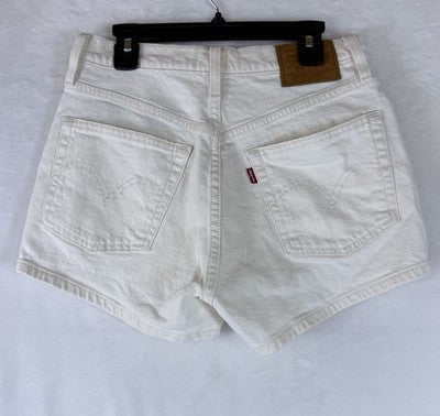 Levis 501 Shorts 26 Womens White Ivory Button Fly Original