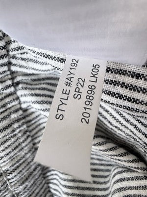 J Crew Linen Pants 16 Black White Striped Pull On Womens