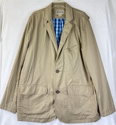 Duluth Trading Jacket XL Tall Mens Utility Field Tan Beige Pockets Presentation