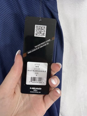Golf Polo Small Men’s Blue Shirt Head Short Sleeve UPF 50+ NWT