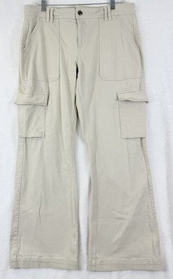 Aeropostale Cargo Flare Pants 12 Womens Tan Thick Cotton Stretch