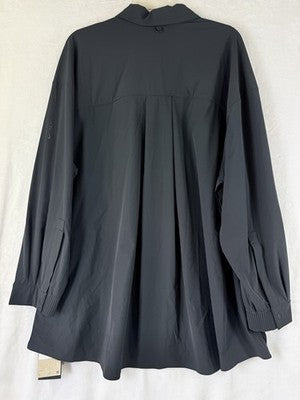Nike 24.7 Perfect Stretch Shirt Small Women Long Sleeve Oversized Black Top NEW