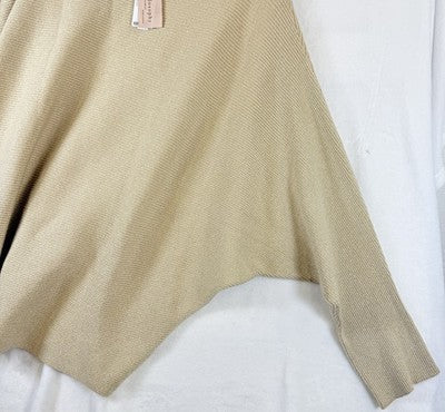 Philosophy Sweater 3X Womens Beige Gold Batwing Boat Neck Metallic Tops New