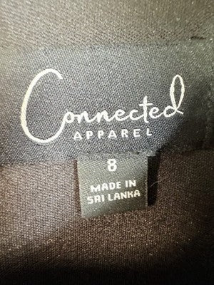 Connected Apparel Dress 8 Black Green Tartan Plaid Pencil Sheath Short Sleeve