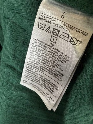 Gap Cotton Gauze Mini Shirtdress Large Women Green Short Sleeve New NWT