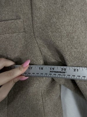 Kensie Pea Coat Large Double Breasted Tan Beige Womens