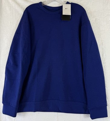 Nike 24.7 Impossibly Soft Crew Neck Large Sweatshirt Blue Mens Long Sleeve New