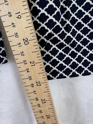 Talbots Capri Pants Size 12 Peite 12P Navy Blue Print Cotton Stretch Womens