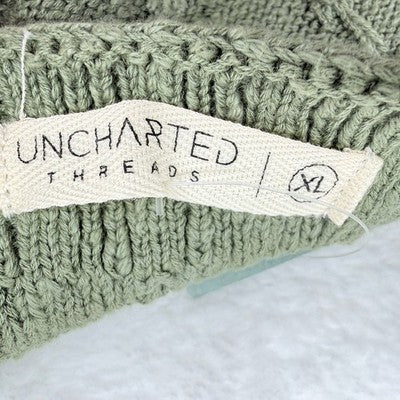 Uncharted Threads Womens XL Green Textured Knit Cami Sweater Crop Top Boho New