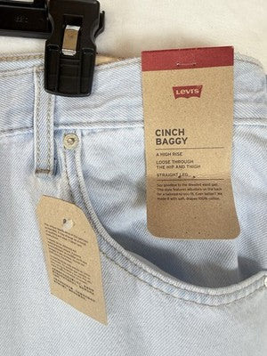 Levis Cinch Baggy Jeans 32 Womens Blue High Rise 32x33 Levi’s New *FlawRead
