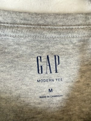 Gap Modern Tee Medium Womens Short Sleeve Gray Crew Neck Top T Shirt New