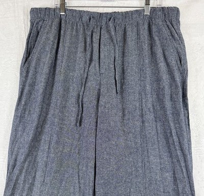 Gap Linen Blend Wide Leg Pants XL Womens Blue Pull On
