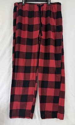 Gap Flannel Pajama Pants Mens Large Red Black Buffalo Check Plaid Drawstring PJ