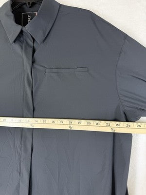 Nike 24.7 Perfect Stretch Shirt Large Women Long Sleeve Oversized Black Top NEW