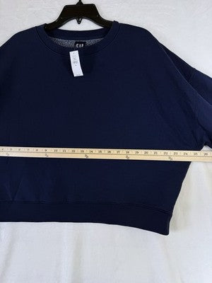 Gap Vintage Soft Wedge Crewneck Sweatshirt Medium Women Blue Long Sleeve Top New