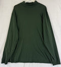 LL Bean Mock Neck Shirt Mens XL Reg Traditional Fit Long Sleeve Green Knit Pima