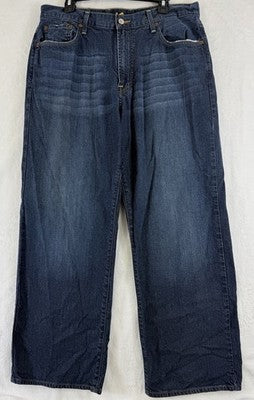Lucky Brand Jeans Men 36x29 36 Short Relaxed Straight Leg Blue Denim