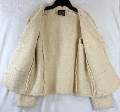 Arber Strickmodern Jacket 36 Boiled Wool Blazer *FlawRead