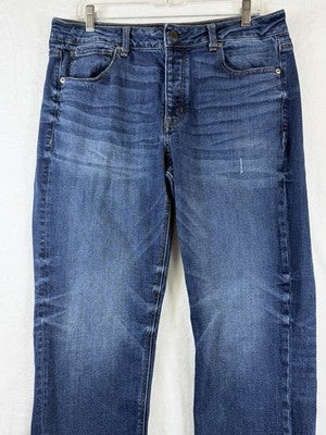 American Eagle Jeans Women 14 Tomgirl Button Fly Blue Denim