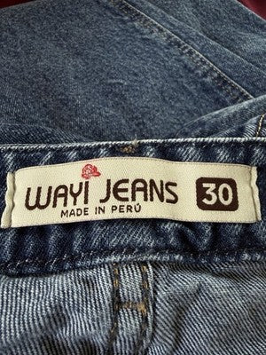 Wayi Jeans 30 Peru High Rise Blue Stonewash Womens