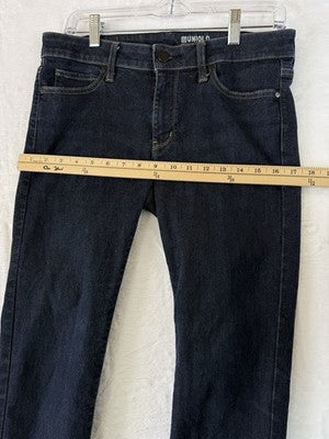 Uniqlo Jeans Womens 29 Dark Blue Slim Mid Rise