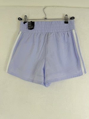 Adidas Pacer Shorts Women XS Purple Violet High Waisted Woven 3 Stripes New NWT