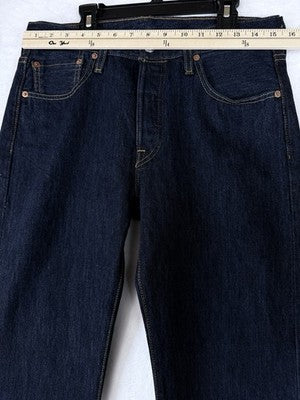 Levis 501 Jeans Mens Button Fly 30x32  Dark Blue Straight Leg