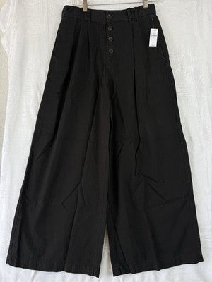 Gap X Doen Pants 8 High Rise Pleated Trousers Black Wide Leg Womens New NWT