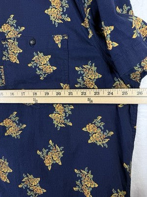 Toad And Co Mens Shirt XXL Mattock Blue Floral Print Short Sleeve Button Up