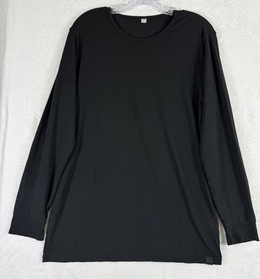 Uniqlo Heattech Men Long Sleeve T Shirt Black Base Layer Heat Tech Thermal