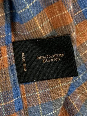 Orvis Troutbum Large Long Sleeve Flannel Shirt Button Down Blue Plaid Mens Trout