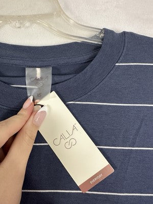 CALIA Carrie Underwood XS Everyday Relaxed Tee XS Blue Striped Short Sleeve Top
