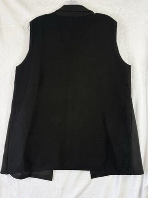 La Vila Milano XL Sleeveless Vest Blazer Black Double Breasted Pockets Women