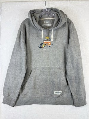 Life Is Good XL Mens Hoodie Road Trip Gray Sweatshirt Pullover