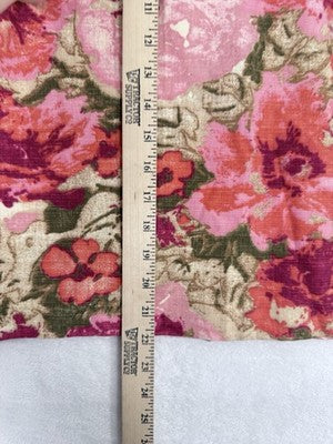Talbots Skirt 16 Petite Pink Floral Print 100% Cotton Pencil A-Line Womens 16P