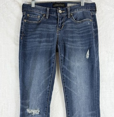 Aeropostale Skinny Jeans Women 0 Blue Denim Distressed