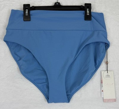 Calia Swimwear Medium Bottoms Blue High Rise Swimsuit Tankini Bikini Women NEW