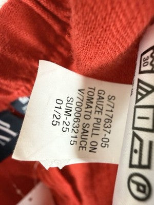 Gap Cotton Gauze Shorts Medium Pull On 4” Red Pockets Womens New NWT
