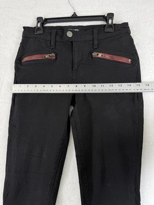 Etienne Marcel Jeans 28 Skinny Black Red Zippers Womens